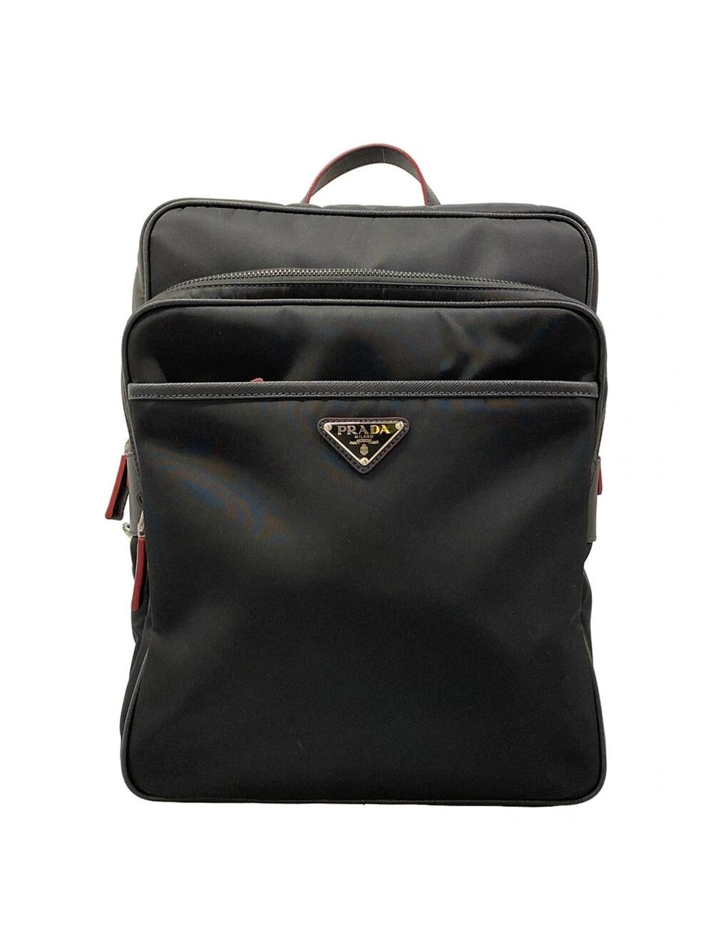 Prada Black Silver Nylon Saffiano #371679P18B